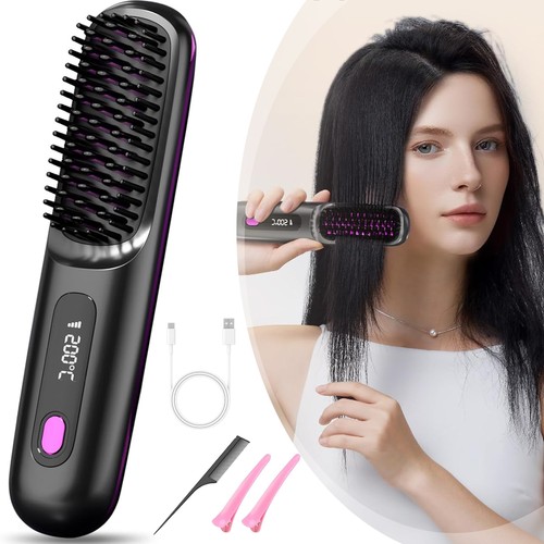 Hair straightener brush lcd - brush, w/lcd