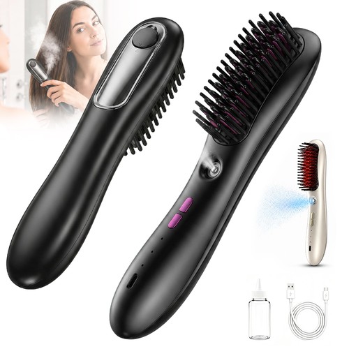 Cordless heated hair brush - heated,